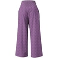 thumbnail image 5 of KHONTS Women's Casual High Waisted Palazzo Pants Wide Leg Trendy Trousers Floral Printed Boho Beach Vacation Pants with Pockets Purple XL, 5 of 5