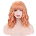 thumbnail image 2 of RightOn Orange Wig for Women Orange Wig with Bangs Short Curly Wavy Wig Light Orange Wig Synthetic Wig with Wig Cap, 2 of 7