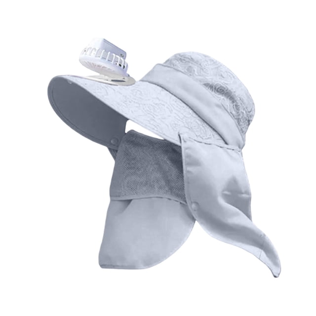 Fokuz Sun Hat Solar Fan Cap Detachable Face Cap Outdoor Fan Cap Summer Sun Picking And Cap