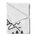 thumbnail image 2 of Silhouette Soft Flannel Fleece Throw Blanket, Trees Cliffs River Flow Night Time Rounded Picture Basic Design, Cozy Plush for Indoor and Outdoor Use, 60" x 80", Charcoal Grey and White, by Ambesonne, 2 of 5