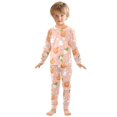 thumbnail image 3 of Dailycode Cotton Pajama Set Snug Fit Long Sleeve Top and Pants for 18M-8Y Peach Leaf Rabbit, 3 of 7