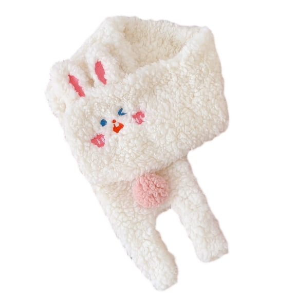 ZPAQI Winter Warm Rabbit Scarf Thick Plush Neck Scarves Wrap Warmer Bunny Neckerchief