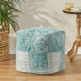 thumbnail image 2 of Layia Hand Loomed Boho Fabric Cube Pouf, 2 of 5