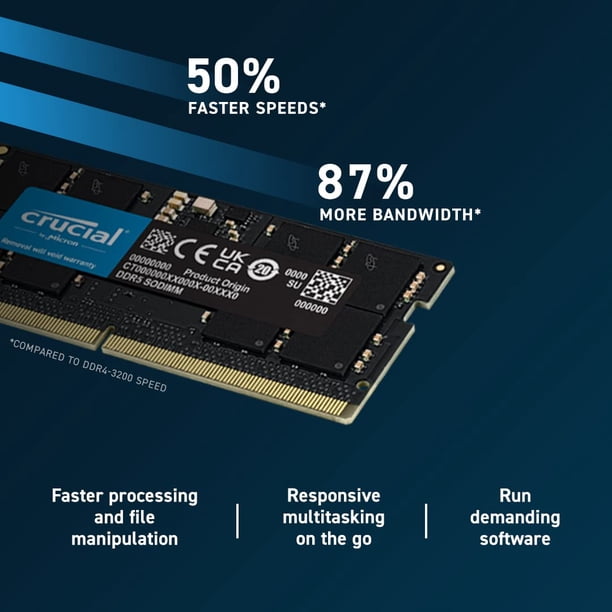 32GB Kit (2x16GB) DDR5-4800 SODIMM CL40 (16Gbit) - Walmart.ca