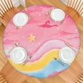 thumbnail image 2 of Colorful Cloud Star Pattern Round Fitted Tablecloth with Elastic Edge,Dining Table Cover Waterproof,Outdoor Round Tablecloth for Camping,Dining,Indoor and Outdoor, 2 of 7
