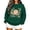 Dark Green, variant on Womens Seashell Print Sweatshirt Crew Neck Long Sleeve Pullover Pearl Floral Graphic Banded Relaxed Fit Casual Top