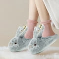 thumbnail image 5 of Bunny Slippers for Women and Men, Cute Animal Plush Rabbit Fuzzy Slippers, Soft Fluffy Winter Warm House Slipper Indoor Outdoor Shoes, 5 of 6