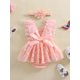 thumbnail image 4 of Conjunto de verano para bebé niña, pelele de malla con bordado floral y diadema con lazo, 2 piezas., 4 of 9