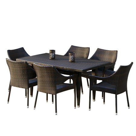 Noble House Brown 7-piece Outdoor Dining Set