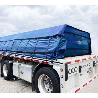 Mytee Products 16' X 24' Red Flatbed Truck Tarp – 18oz Heavy-Duty Steel Tarp With 2 Rows D-Rings