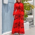 thumbnail image 4 of Notas musicales Vestido largo ropa mujer verano 2024 vestido de invitada de boda 2024 vestido de manga larga, 4 of 5