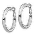 thumbnail image 4 of Auriga Fine Jewelry 14K White Gold 4x20mm Round Hoop Earrings for Women, 4 of 5