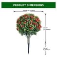 thumbnail image 3 of 23in artificial topiary flower con ground spike-2 pack of pe fake plants con metal stakes y rose flowers red para indoor y outdoor use, 3 of 8