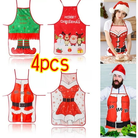 

4Pcs Christmas Elf Fabric Apron for Teens and Adults One Size Fits Most