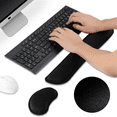 thumbnail image 3 of Computer Keyboard and Mouse Pad Support Memory Foam Set Easy Typing and Wrist Pain Relief Ergonomic Lightweight Anti-Skid Wrist Cushion for Office Gaming Laptop - Black, 3 of 9
