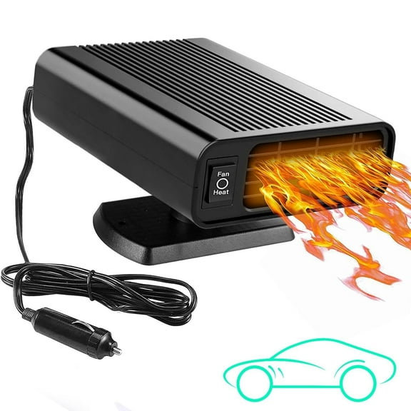 150W Car Defroster And Air Fan, 12V Portable Heater & Cooler With 360° Rotation, Fast Defrosting, Cigarette Lighter Plug, For All Cars And Trucks