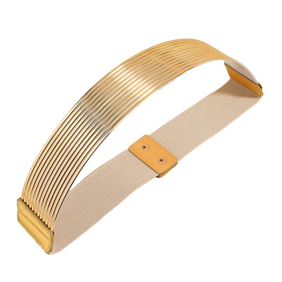 COMEET Gold Waist Belt, Gold Waist Belt Ladies Fashion Golden Buttoning Belt Dress Shirt Tight Waistband Fashion Accessory for Women