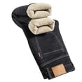thumbnail image 3 of Jeans d'Hiver pour Hommes Coupe Ajustée en Velours Noir 40, 3 of 6