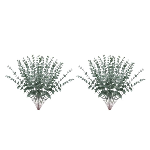 Toystoory 12 piezas de ramo de plantas simuladas de bajo precio con alta rentabilidad, gran cantidad de plantas artificiales, decoración de Escarcha verde oscuro 2Conjunto