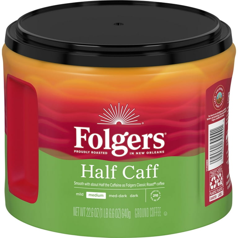Coffee, Half Caff, 22.6 oz Canister Coffee, Half Caff, 22.6 oz Canister