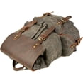thumbnail image 4 of CAILDANL Leather Backpack for Men, Waxed Canvas Shoulder Rucksack Carry-On Travel Backpack, 4 of 9