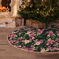 thumbnail image 6 of Daiia Rose Flowers Drawing Merry Christmas Tree Skirt , Xmas Large Lace-up Tree Skirt, Santa Snowflakes Rustic Home Decorations New Year Party Farmhouse Decor-48", 6 of 7