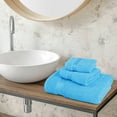 thumbnail image 3 of MALLONI HOME Ultra Soft 3 Pack Cotton Towel Set, Contains a Bath Towel 28x55 inch, a Hand Towel 16x24 inch & a Wash Coth 12x12 inch, Ideal Everyday use, Compact & Lightweight - Turquoise Blue, 3 of 7
