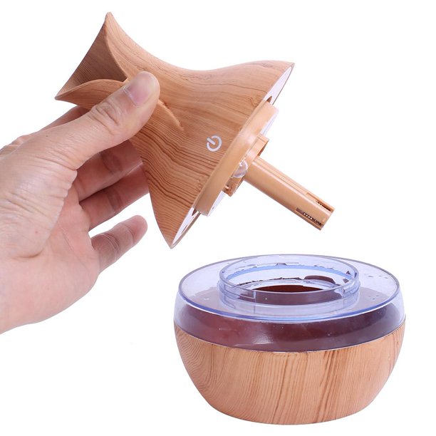 Mini humidificador de aromaterapia de madera ultrasónico Difusor de luz LED de 7 colores / 1