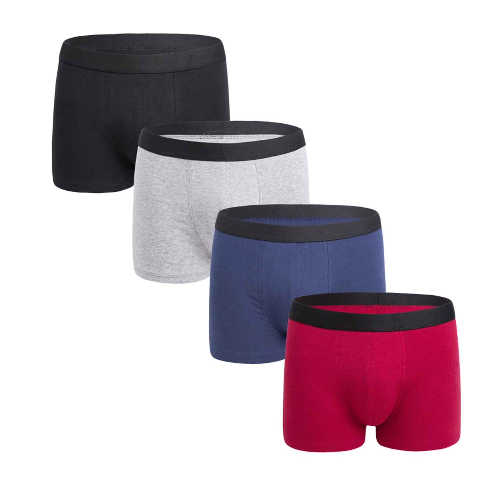 DENGDENG Men Breathable Soft Briefs Multipack Bulge Pouch Solid Boxer Briefs for Men ,Classic 4