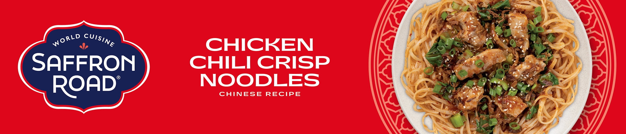 Saffron Road Chicken Chili Crisp Noodles Frozen Single Serve Meal 10 oz Halal Gluten Free