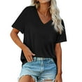 thumbnail image 2 of SNKSDGM Women's Plus Casual Easter Shirts Cute Casual Tops for Women Trendy Womens T Shirts V Neck Short Sleeve Summer Tops Casual Basic Tees 2025 Trendy Graphic Tees for Women Oversized, 2 of 8