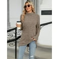 thumbnail image 2 of OBEEII Womens Oversized Turtleneck Sweater Fall Winter Ribbed Knitted Tunic Sweater Long Sleeve Pullover Tops Casual Leisure Outfits, 2 of 10