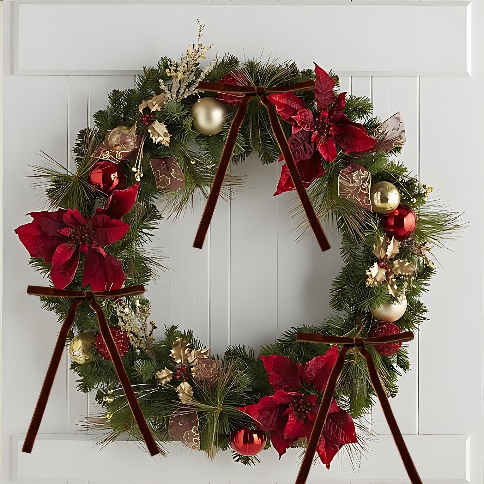 24Pcs Velvet Christmas Tree Bow Decoration