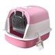 thumbnail image 2 of Caja de arena para gatos con capucha, bandeja de arena para gatos con capucha, inodoro para gatos completamente cerrado, orinal portátil y desmontable rosa, 2 of 10