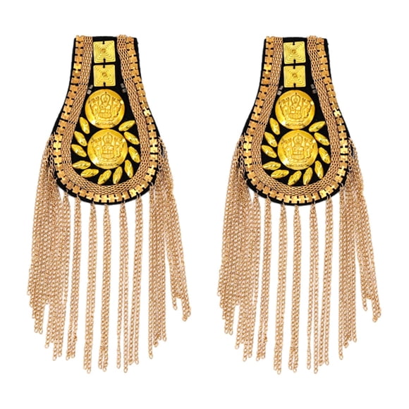 Esquirla Metal Tassel Link Chain Epaulet Lightweight 2Pcs for Uniform Dress Role Play