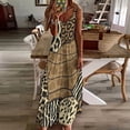 thumbnail image 4 of Animal Print Patchwork Textile Sleeveless Dress Women's Evening Dress Womans Clothing, 4 of 9