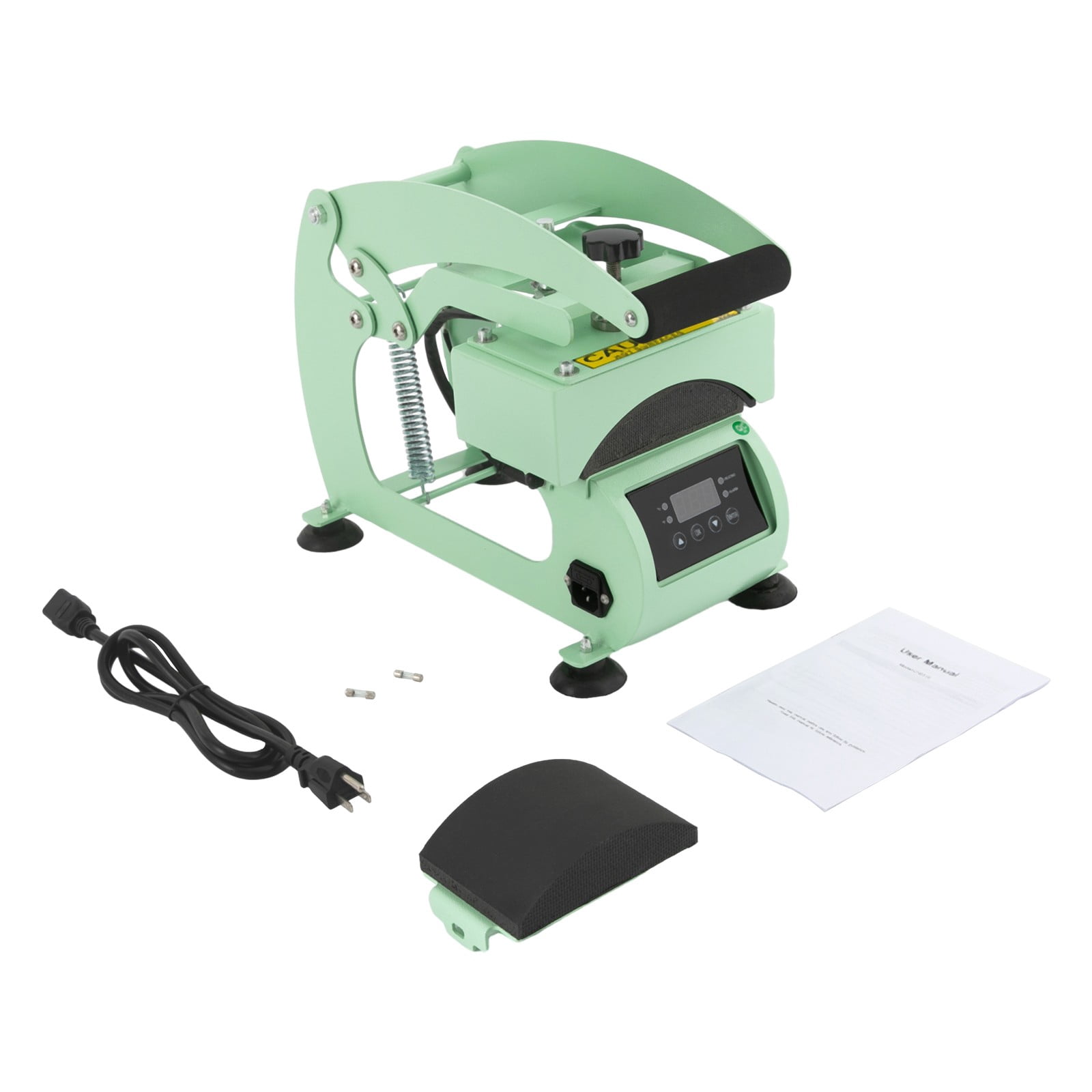 2-in-1 Modern Floor Standing Hat Heat Press Machine Press with Timer & Temperature Control Light Green