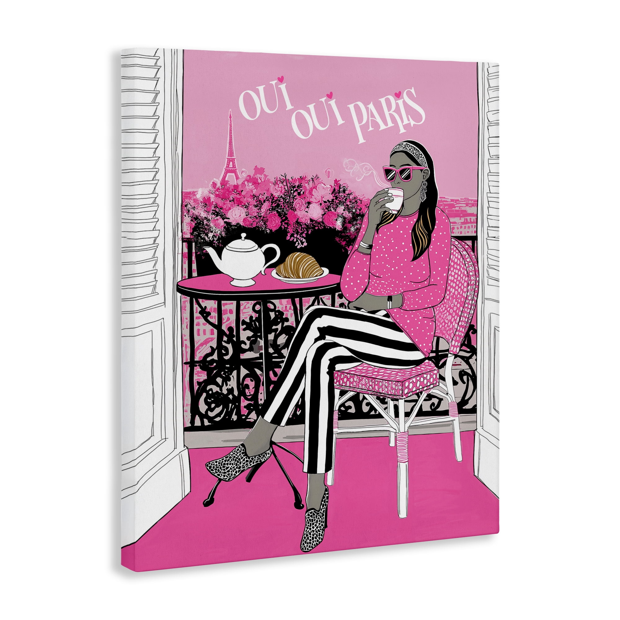 Stupell Industries Oui Oui Parisian Cafe Morning Canvas Wall Art, design by Jess Stempel