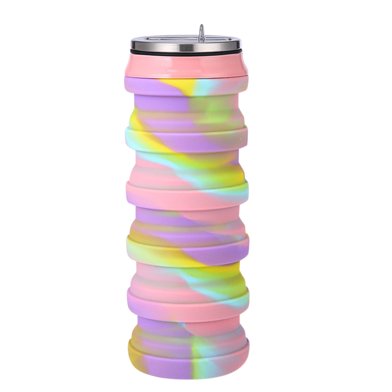 Wovilon Silicone Collapsible Water Bottles, 480Ml Portable Foldable Expandable Water Bottle