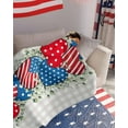 thumbnail image 4 of Eucalyptus 4th of July Throw Blankets, Patriotic American Flag Stars Soft Fleece Blanket Decorative for Home Sofa Couch Chair Living Bedroom,60x80 Inches, Grey Gingham, 4 of 7