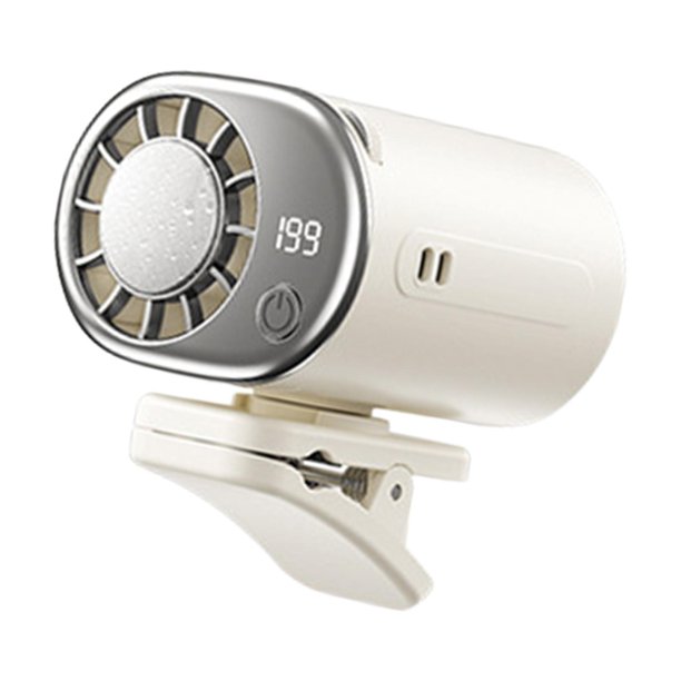 Ventilador acondicionado para coche con clip, versátil, con rotación 360 degree, portátil, ideal para camping, oficina, viajes, desplazamientos Blanco