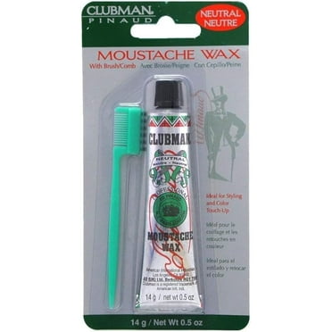 Clubman Moustache Wax with Brush Comb - Neutral 14g