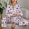 thumbnail image 6 of Pofeuu Happy Columbus Day Print Womens Pajamas Set Long Sleeve Sleepwear Button Down Nightwear Soft Pj Lounge Sets Button Down Pajamas Women-Medium, 6 of 7