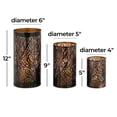 thumbnail image 4 of DecMode 3 Holder Bronze Metal Tree Branch Cutout Candle Lantern with Gold Interior, Set of 3, 4 of 14