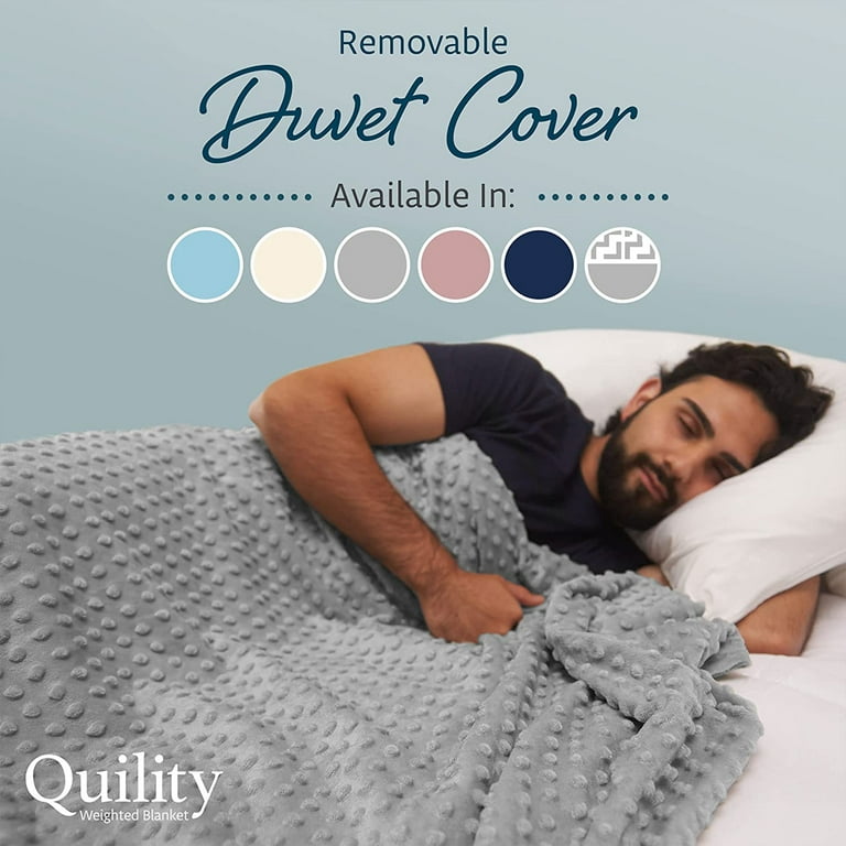 Quility Premium 15lbs Weighted Blanket with Cooling Temperature Balance Soft Cotton Cover 60 x80