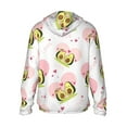 thumbnail image 3 of Uemuo Avocado Lovers Pattern Women's Full Zip UPF 50+ Sun Protection Hoodie Jacket Long Sleeve Sun Shirt Hiking Outdoor Performance with Pockets-XX-Large, 3 of 9
