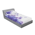thumbnail image 2 of Ambesonne Flower Fitted Sheet & Pillow Sham Set, Abstract Modern Water, Twin, Lilac and Pink, 2 of 2