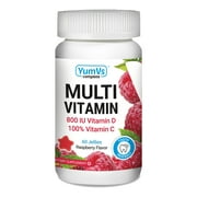 Multi Vitamin for Adults, Raspberry Flavor, 60 Jelly Vitamins, YumV's