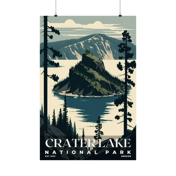 ELNEIT - Crater Lake National Park Poster, Unframed Matte Paper, S03