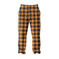 thumbnail image 5 of GrmtClth Men's Fuzzy Plush Pajama Pants Stylish Flannel Fleece Soft Comfy Plaid Lounge Pants Fall Winter Thermal Fuzzy Pj Pants with Pockets Saffron L, 5 of 6